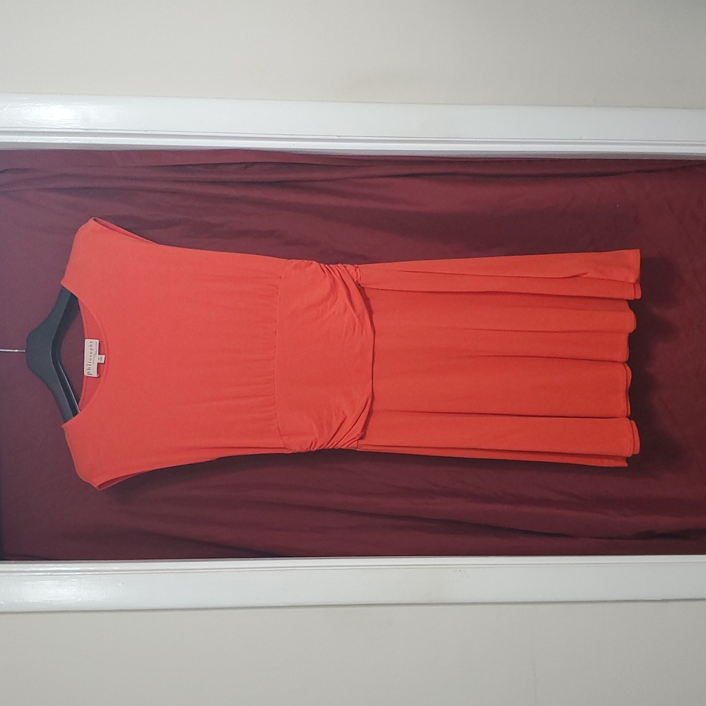 Philosophy Vibrant Orange Midi Dress